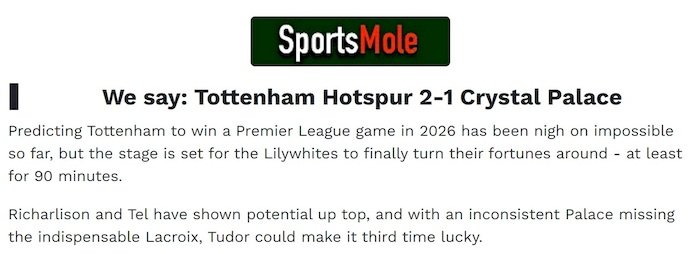 Chuyên gia Tony Ansell dự đoán Tottenham vs Crystal Palace, 3h00 ngày 6/3 - Ảnh 1