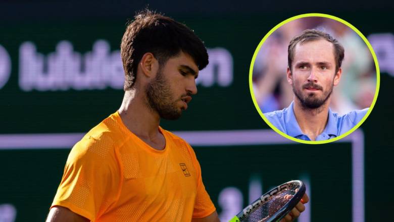 Alcaraz thua sốc Medvedev ở bán kết Indian Wells Masters - Ảnh 1