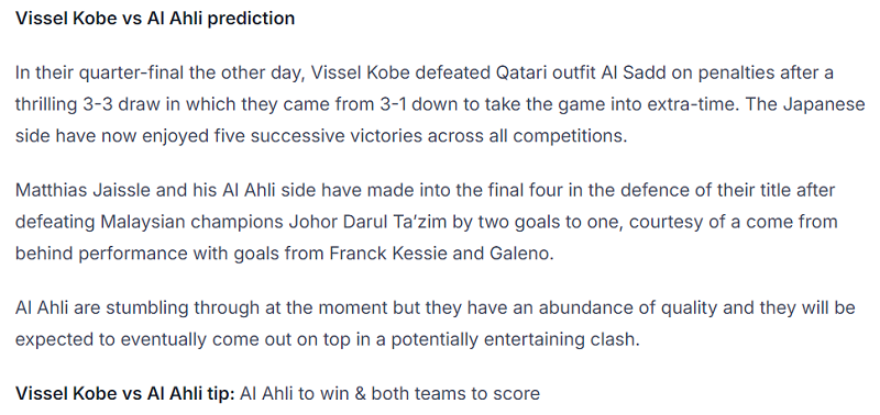 Chuy&ecirc;n gia dự đo&aacute;n Vissel Kobe vs Al Ahli, 23h15 ng&agrave;y 20/4 - Ảnh 1