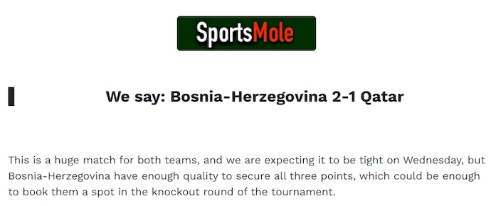Chuyên gia Tony Ansell dự đoán Bosnia vs Qatar, 2h00 ngày 25/6 - Ảnh 1