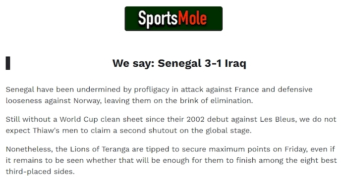 Chuyên gia Tony Ansell dự đoán Senegal vs Iraq, 2h00 ngày 27/6 - Ảnh 1