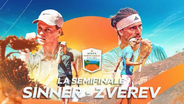 Link trực tiếp tennis Sinner vs Zverev - Bán kết Monte Carlo Masters, 19h30 ngày 11/4